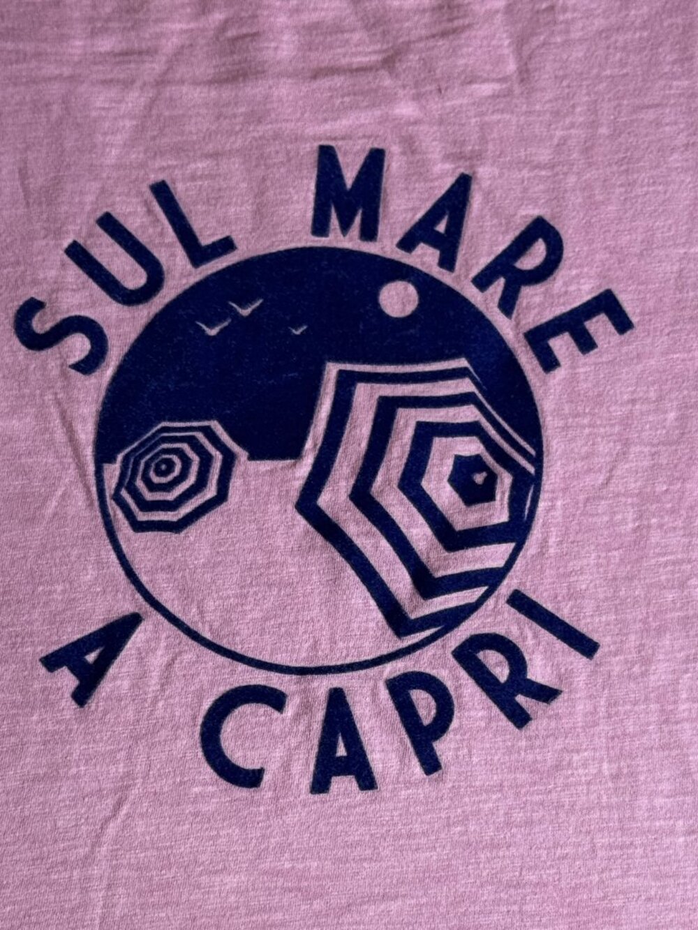 J. Crew “Sul Mare A Capri” Graphic Tee Pink Short Sleeve T-Shirt Size Medium - Picture 3 of 6